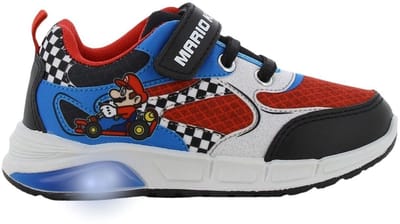 Super Mario - Schoenen voor jongens met lichtjes - Mario Sneakers voor kinderen met klittenband - Lichtgevende kindersneaker - Maat 25 - Zwart