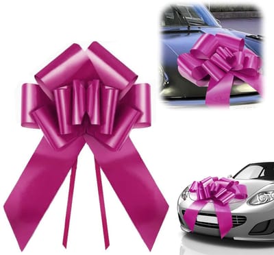 Grote Geschenkstrik voor Auto, Kerstmis & Huishouden - Roze - Uniek. Grote strik Perfect voor auto's en huishoudelijke apparaten.