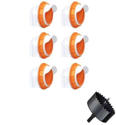Kippen Voerdispenser - Voerautomaat - Voorkom Voedselverspilling - Regenbestendige Deksel - 6 Stuks - Rood Wit