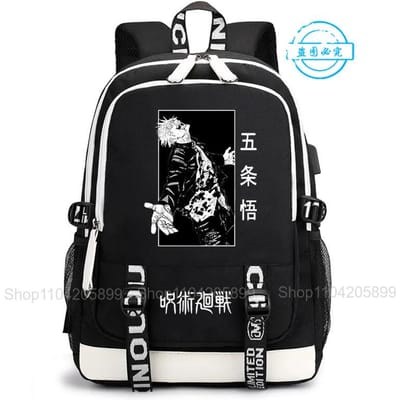 Jujutsu Kaisen Rugzak Anime Satoru Cosplay Mochila Grote Capaciteit Student Jongens Schooltas Cartoon Laptop Reizen Rucksack Cadeau 12 inches