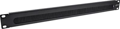 19 inch doorvoerpaneel met borstel | 1U | zwart