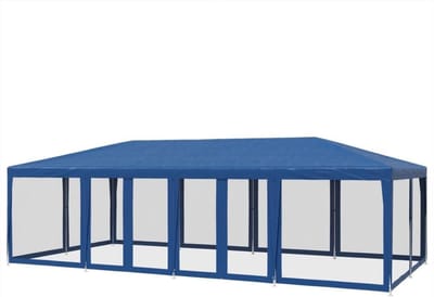 Partytent Blauw - Feesttent Tuin - Buitenfeesten Organiseren - Met Insectenbescherming - 8x4 Meter - Blauw
