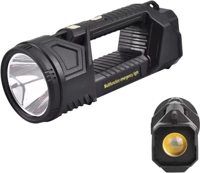 Kleine Krachtige LED Zaklamp met Zonnepaneel – Compacte Oplaadbare Zaklamp met Lange Afstand – USB & Solar Opladen – Heldere Searchlight voor Camping, Auto & Thuis