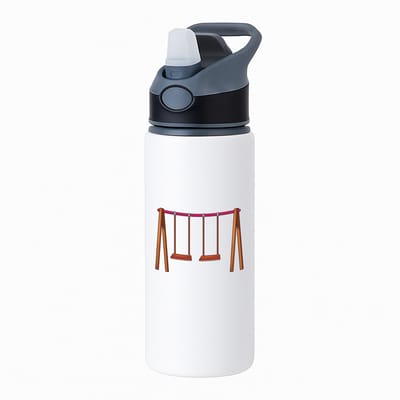 Hacebo® - Schommel waterfles met rietje zwart - Kind - kinderen - Speeltuin - speelgoed - klimrek - water fles - 650ML