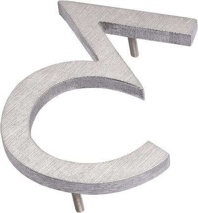 Huisnummers Aluminium - Adresnummers Metaal - Huis Verbetering - Gegoten Roestvrij Aluminium - 8 Inch - Gepolijst Geborsteld
