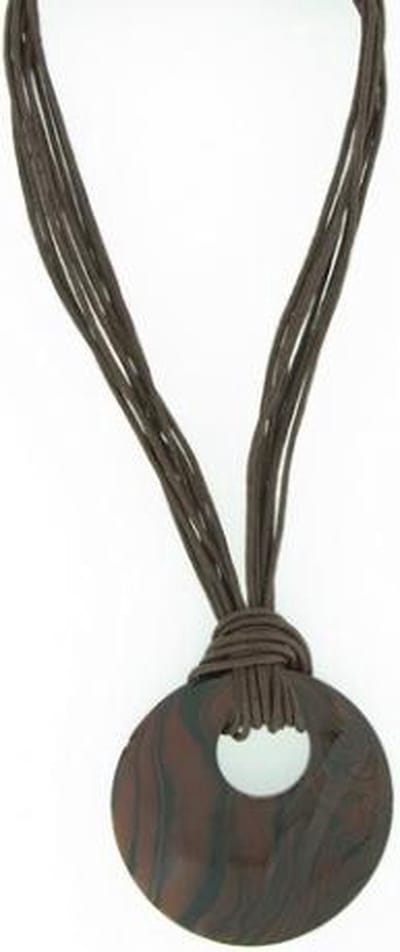 Behave® Ketting Marieke met ronde schelp hanger 40,5 cm - Nikkelvrij