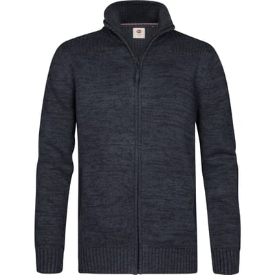 Petrol Industries - Heren Gemêleerd katoenen vest met rits millford - Blauw - Maat S