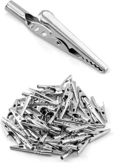 Metalen krokodillenbek klemmen 50 stuks voor elektrische laboratoriumtesten lengte 50 mm
