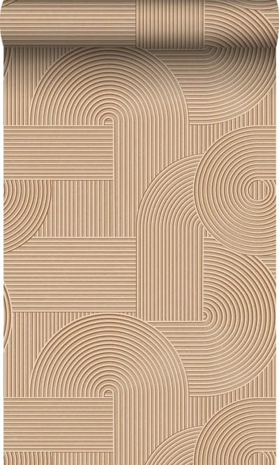 Origin Wallcoverings behang grafisch 3D motief licht terracotta - 53 cm x 10.05 m - 348016