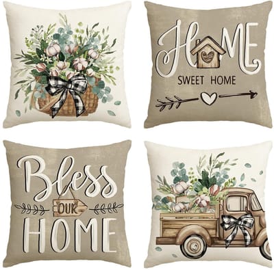 Dailygoody - Kussenslopen - Set van 4 - Ultrazacht en modern - Bruin - Woondecoratie - Geschikt voor elke ruimte - 40 x 40 cm