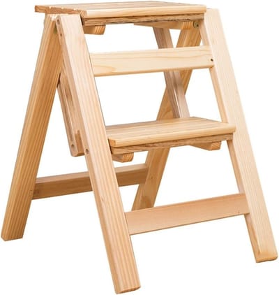 Opstapje, Opvouwbare Trapladder Voetenbankjes Voetenbankje Opvouwbare 2 Treden Krukken, Houten Ladders Keuken Kleine Voetenbankjes Houten Draagbare Ladders Kruk Trapladder Schoenenbank/Bloem