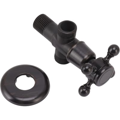 Hoekstopkraan Retro Koperen Kruiskop Waterstopkraan voor Badkamer Toilet Keukenkraan black