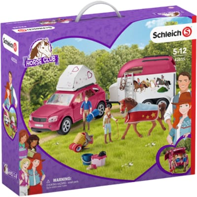 schleich HORSE CLUB Speelfigurenset - Avontuur met auto en paardentrailer - Kinderspeelgoed voor Jongens en Meisjes - 5 tot 12 jaar - 18 Onderdelen - 42535