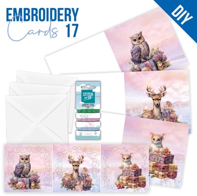 Stitch and Do Cards 17 - Berries Beauties - Pastel Purple Christmas
