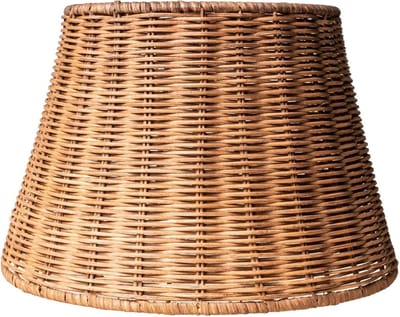 Handgeweven rieten lampenkap in conische vorm, veelzijdig voor plafond-, hang-, wand- en tafellampen, diep koffie kleur