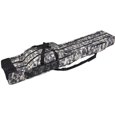 Doorslay 3 Lagen Vis Tas Draagbaar Opvouwbaar Hengel Molen Tas Visgerei Draagtas Koffer Reis Opbergtas 150cm/4.9ft