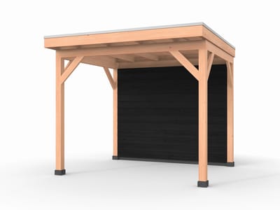 Douglas overkapping, 300 x 250, met achterwand, Westwood Comfort Plus Zwart