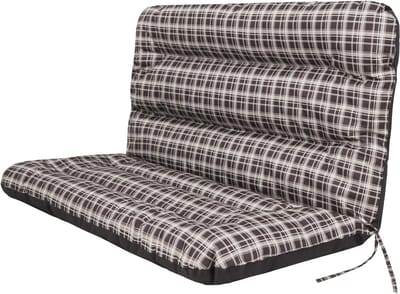 Tuinkussen Bank - Zitkussen Terras - Ontspannen Buiten - Oeko-Tex Gecertificeerd - 150 cm Breed - Bruin Geruit