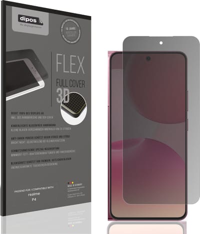 dipos FLEX – Matte Privacy Screenprotector geschikt voor realme P4 | Volledige Schermbescherming | Case-Friendly