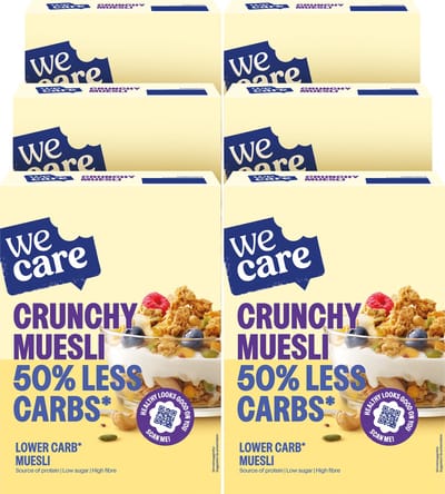 WeCare - Lower Carb - Crunchy Muesli - 6 x 325 gr