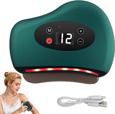 longziming -Voetschraper – Elektrisch Massageapparaat voor Voeten en Lichaam – 42 ℃ Warmte & 12 Vibratiestanden – Draadloos en Oplaadbaar – groen