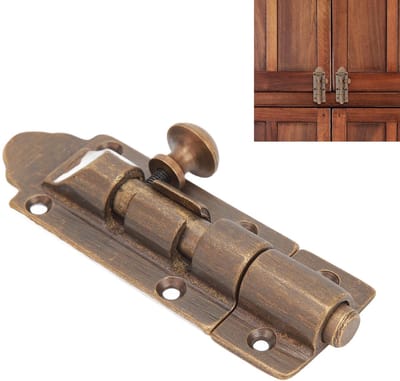Dailygoods- Deurschuifgrendel Antiek Messing - Vatboutgesp - Vergrendeling - Kinderveiligheid - Inclusief Schroeven - Elegant Vintage Ontwerp - Deurslot