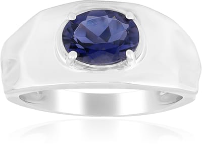Cavill - Zilveren ring - 925 Sterling zilver Gerhodineerd - Madagascar Ioliet 0 833 ct Ovaal - Elegante blauwe edelsteen ring dames 24x21 mm