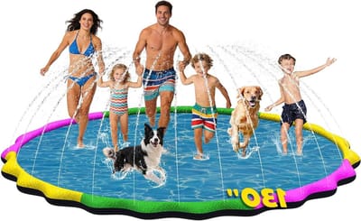 Watersproeier Pad - Sproeikussen Hond - Buiten Waterspelen - Extra Groot Antislip - 330 cm Diameter - Blauw
