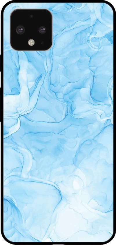 Smartphonica Telefoonhoesje voor Google Pixel 4 XL met marmer opdruk - TPU backcover case marble design - Lichtblauw geschikt voor Google Pixel 4 XL