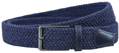 Landley Elastische Riem Gemêleerd – Unisex Luxe Gevlochten Stretch Riem zonder Gaatjes – Dames / Heren - Blauw - Lengte totaal 100 cm / Riemmaat 85