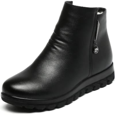 Hot Sale Schoenen voor Dames Rits Dameslaarzen Winter Plus Fleece voor Warmte en Comfort Korte Schacht Casual Schoenen Dames 41