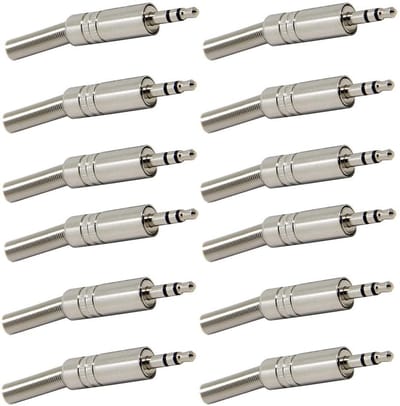 RUNCCI-YUN 12pcs 3.5mm TRS Male Plug - Hoogwaardige Audio Stekker voor Hoofdtelefoons