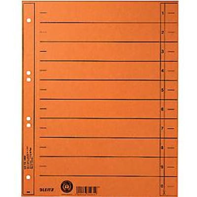 Leitz Staffeltabblad Karton - Beschrijfbare Tabs, 2/4-rings - Voor Ordners en Ringbanden - Oranje