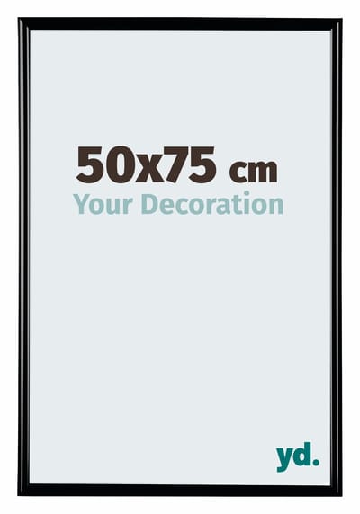 Your Decoration - Fotolijst 50x75 cm - Kunststof - Zwart Hoogglans - Bordeaux