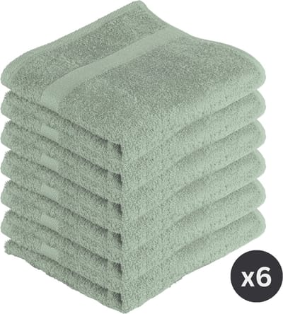 TISECO HOME STUDIO - Handdoek RIVA - SET/6 - 100% katoen - 450 g/m² - 100% katoen - superzacht en zeer absorberend - 50x100 cm - Groen