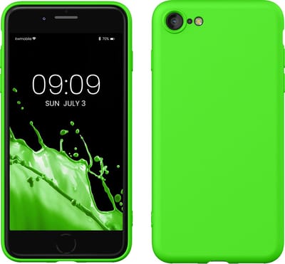 kwmobile telefoonhoesje geschikt voor Apple iPhone SE (2022) / iPhone SE (2020) / iPhone 8 / iPhone 7 - Hoesje voor smartphone - Back cover in limoengroen