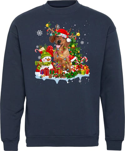 Kersttrui Kerst Teckel | Foute Kersttrui Dames Heren | Kerstcadeau | Kerstpakket | Navy | maat XS