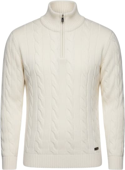 OMBRE Trui - Regular Fit - Katoen - Lange Mouw Crème S