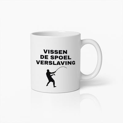 330ml Mok Vissen Verslaving – "Vissen De Spoel Verslaving" – Perfect Cadeau voor Fanatieke Hengelaars en Visliefhebbers