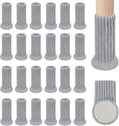 24x Antislip Stoelpootdoppen Grijs - Krasvrije Vloerbeschermers voor Meubels en Tafels
