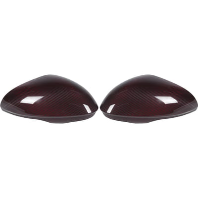 Cache de rétroviseur en fibre de carbone, décoration extérieure, compatible avec Alfa Romeo Giulia 2015 2020 LHD RHD Red and black carbon fiber black
