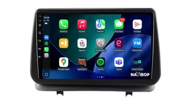 Geschikt voor Renault Clio (2005 t/m 2012) | 9 inch Android 15.0 CarPlay autoradio | Draadloos CarPlay & Android Auto | 2GB RAM + 32GB | Mic, Camera (AHD) & DAB+ | Bluetooth & WiFi | NAVIBOP NB-1824 | Bouwjaar 2005 t/m 2012