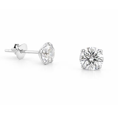 Zilveren unisex oorknoppen met 6 mm ronde zirkonia steen 925 sterling silver