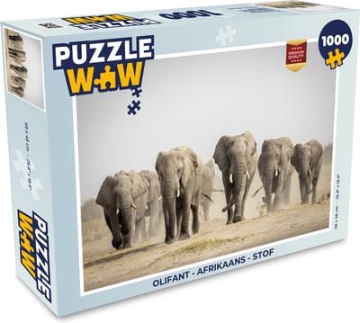 Puzzel Olifant - Afrikaans - Stof - Legpuzzel - Puzzel 1000 stukjes volwassenen