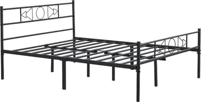 Metalen Bedframe - 2 persoons - 140x200cm - Incl. lattenbodem - Zwart