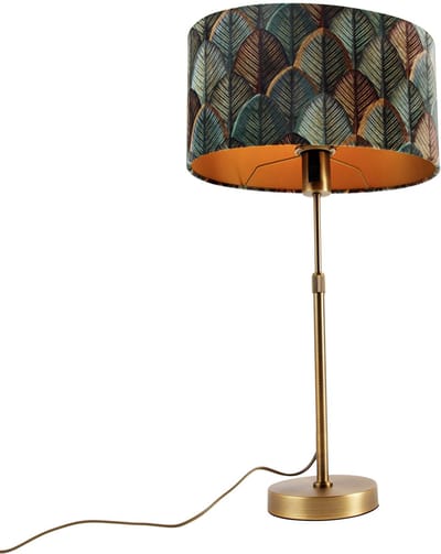 QAZQA parte shade - Moderne Tafellamp met kap - 1 lichts - H 66 cm - Brons - Woonkamer | Slaapkamer | Keuken
