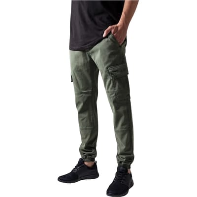 Urban Classics - Washed Cargo Twill Heren joggingbroek - Taille, 36 inch - Groen