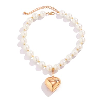 Parel Ketting - Goud Hart | Imitatieparel / Bijoux | Fashion Favorite