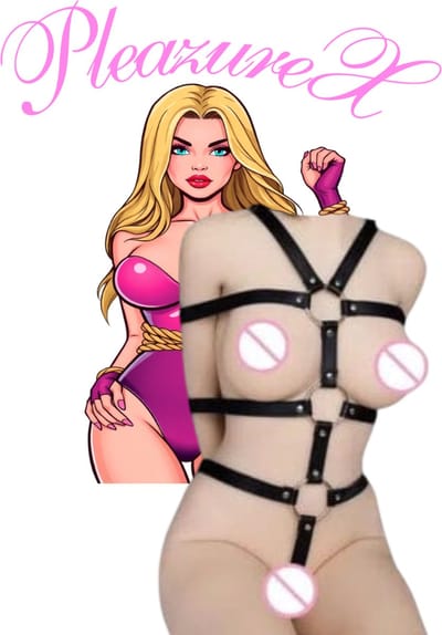 PleazureX - Fetish Series - Bondage harnas - leer - lederen bdsm harnas - kinky - fetisj - beperkingen