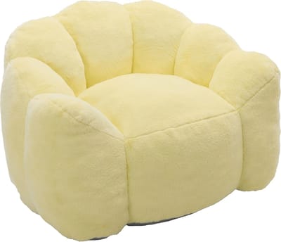 Gele lotusvormige zitzak - Loungestoel voor volwassenen - Compacte luie stoel - Velours - Woonkamer & Slaapkamer - Geel